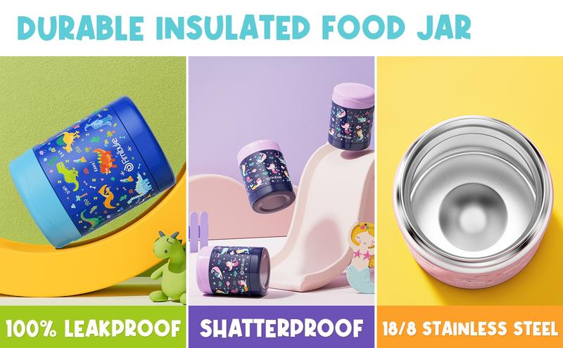 Fimibuke Bento Lunch Box with Thermos 32oz Snack Lunch Container with 3 Compartments, Insulated Lunch Bag, 12oz Leakproof Food Jar, and Ice Pack — Ideal for Daycare, School, or On-the-Go Meals dealsforyoudays