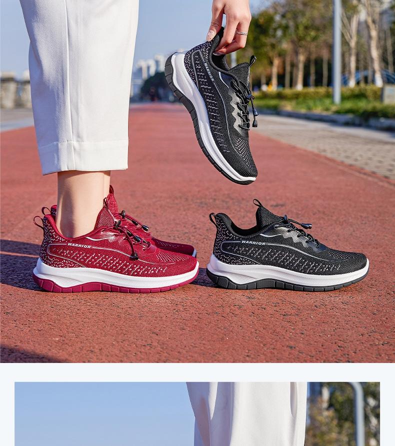 WARRIOR Women's Spring Outdoor Casual Woven Sports Shoes, Breathable Running Sneakers, Comfortable Soft Durable Sole, Versatile All-Season Footwear