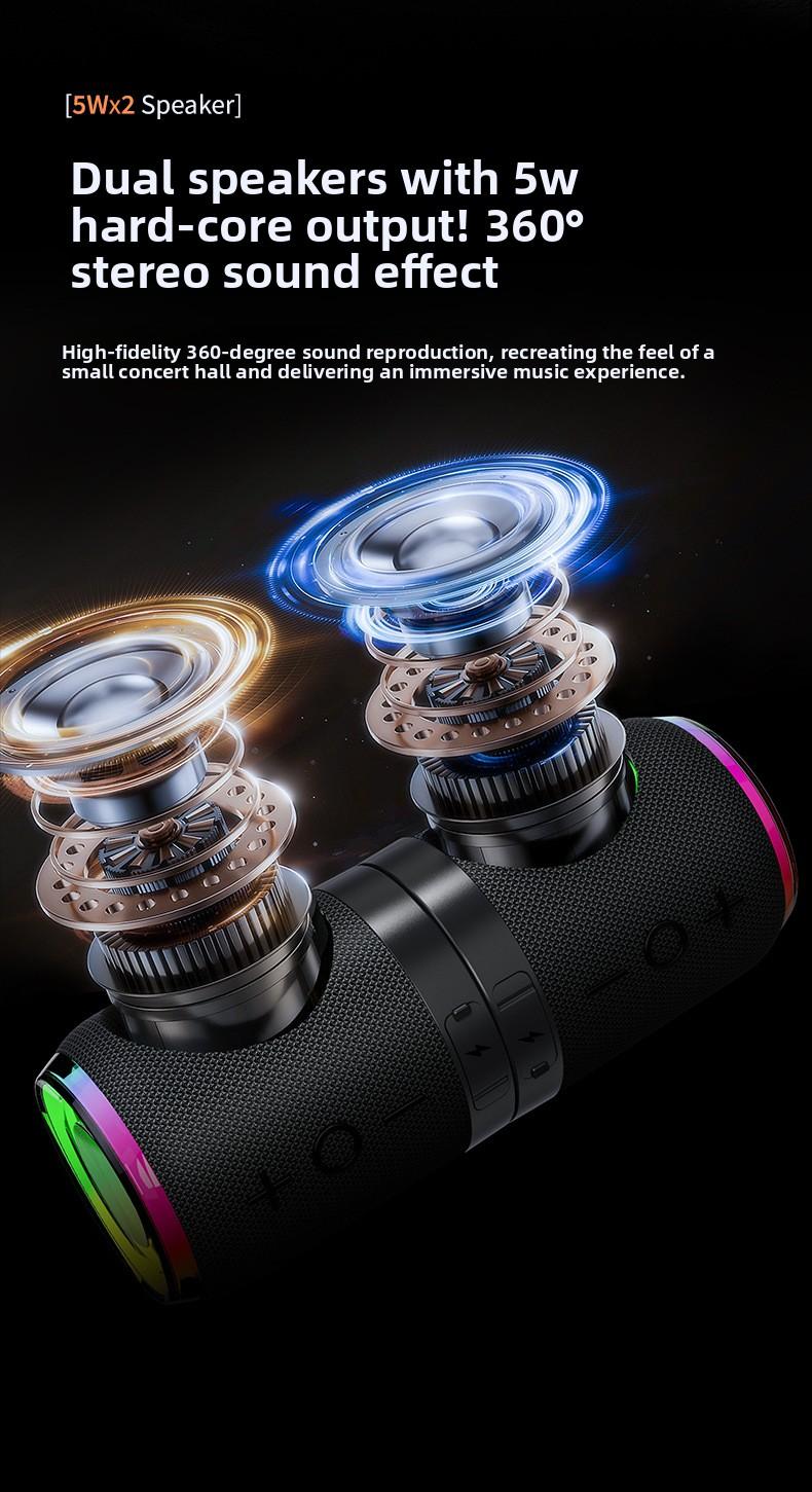 Popular Magnetic 2-in-1 Detachable Portable Bluetooth Speaker RGB Fabric Mini Speaker