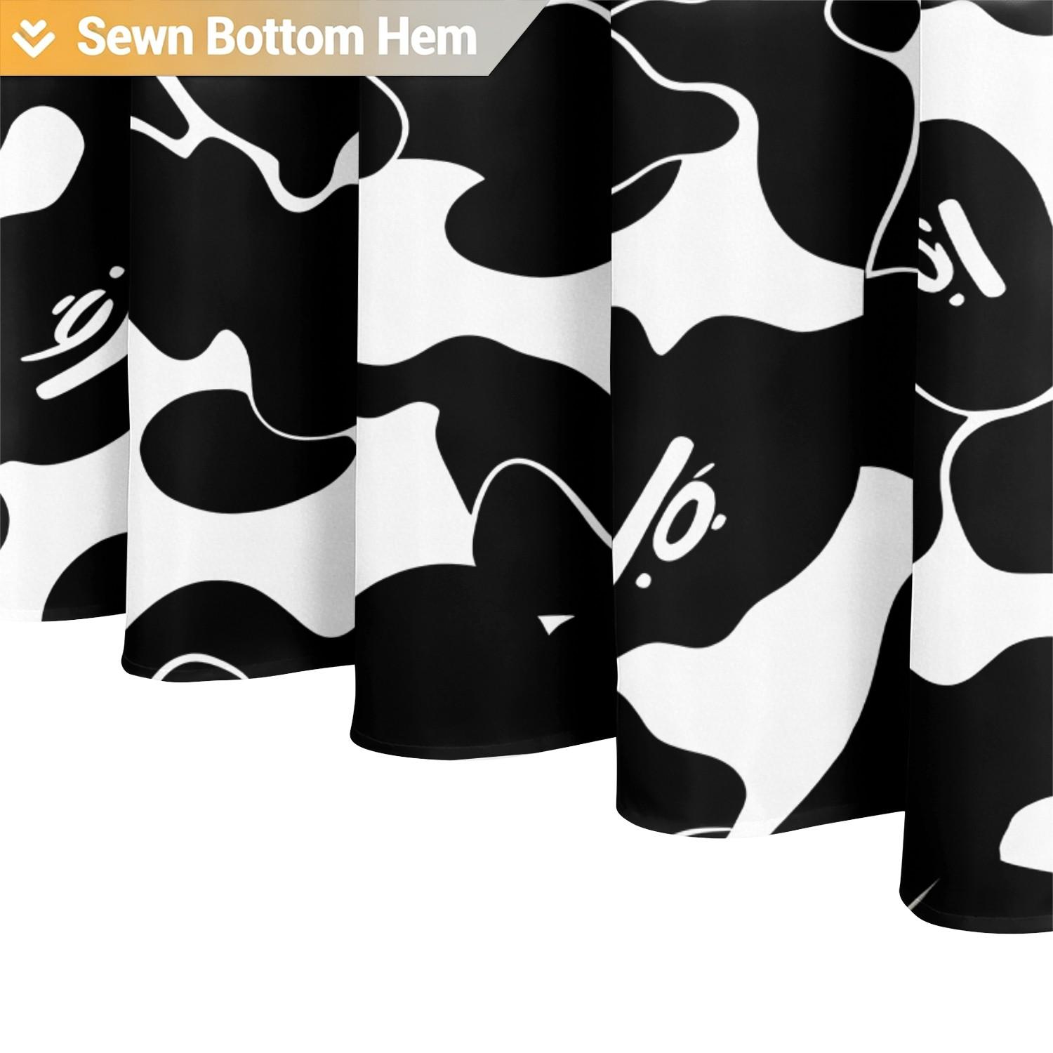 Black and White Camouflage Yellow Star Lightning Ape Head Print Aesthetic Shower Curtain, Waterproof Oxford 12 Hooks Easy Install, Privacy Bath Curtain, Streetwear Enthusiast Home/Dorm/Gaming Room Bathroom Decor