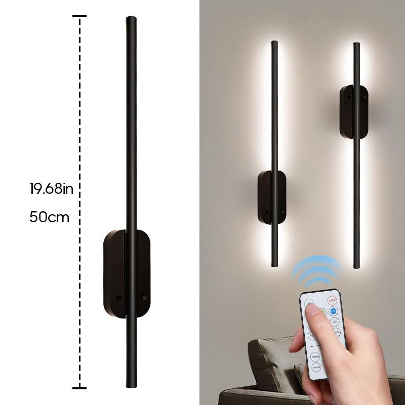 2-Pack Modern Linear LED Wall Lights, Rechargeable, Timer, Magnetic, for Living Room, Kitchen, Bedroom, Hallway, Cafe, Restaurant, Office