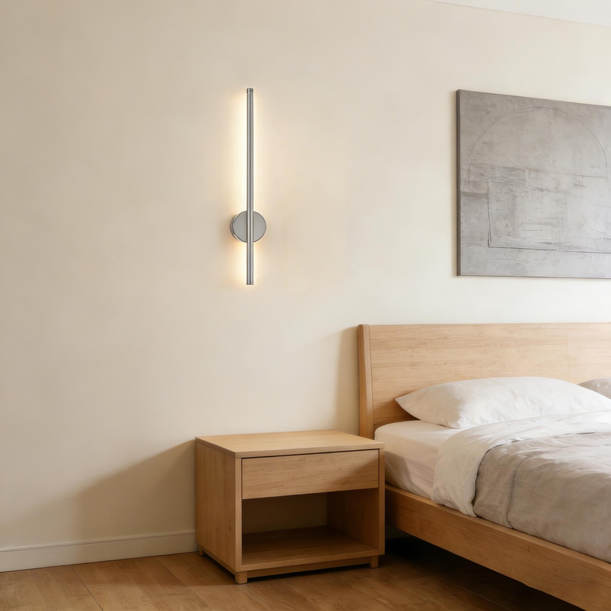 LED silver charging wall light strip wall light 50cm 1/2 piece stepless dimming aluminum charging wall light suitable for corridors, balconies, televisions, background walls, living rooms, bedrooms, bedside lamps, charging wall lights