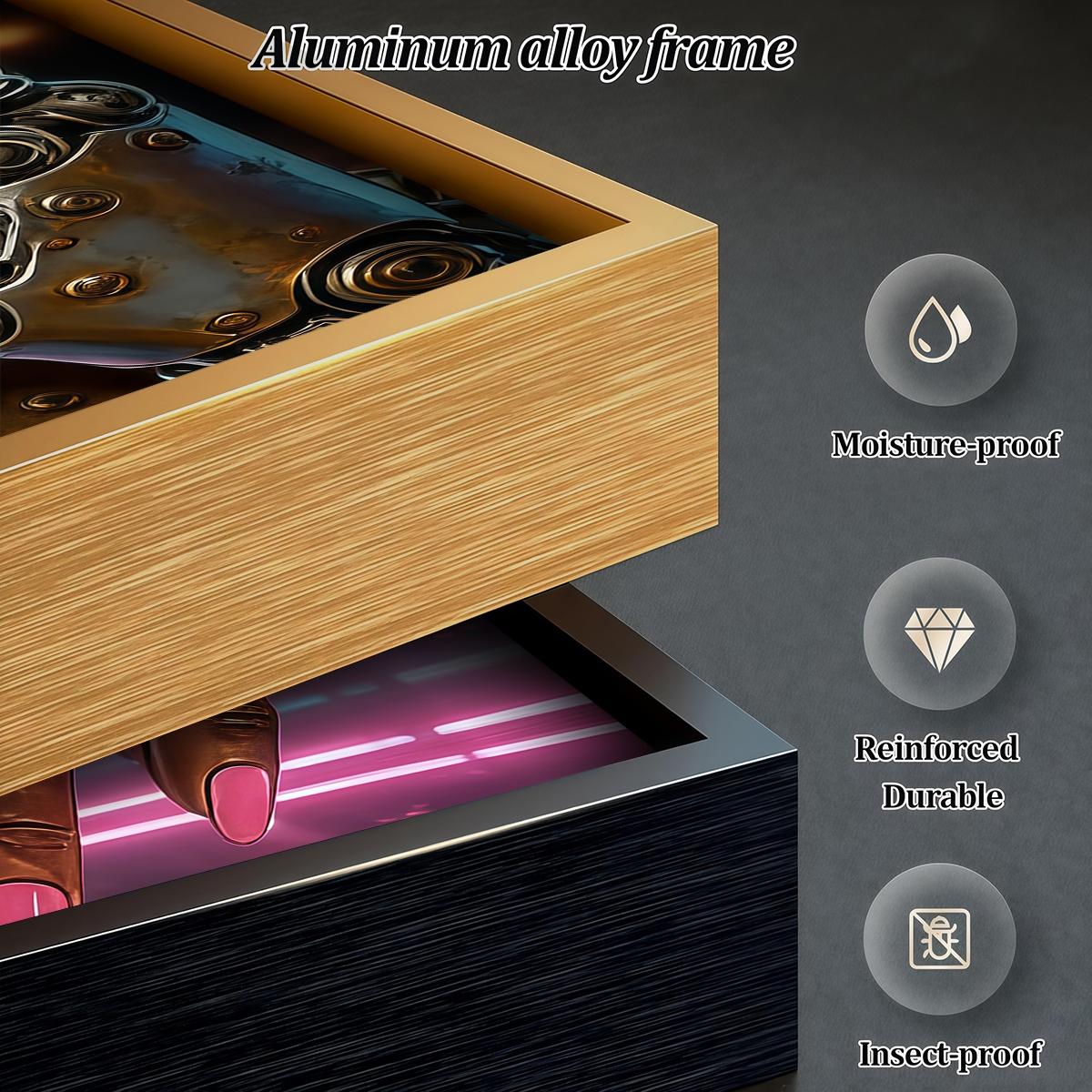 3 Counts Aluminum Alloy Framed Painting, Futuristic Cyberpunk Robot Art Pictures, Home Decoration For Living Room, Bedroom, Office, Restaurant, Hallway Wall Decor, Odorless Print Artwork, Luxury Perfect Gift For Friends And Family