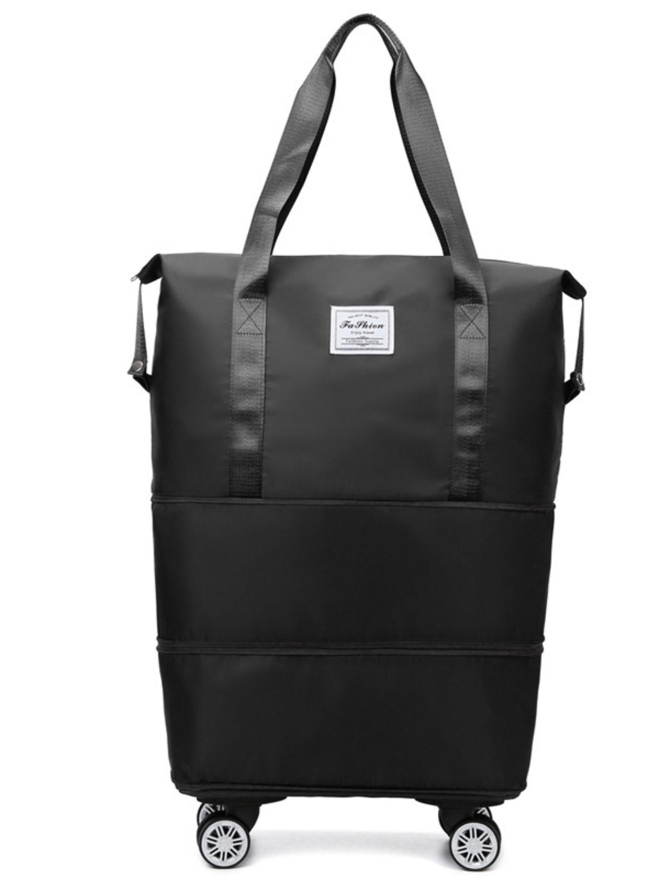 Large Capacity Travel Bag with Wheels, Student Business Trip Organizer, Waterproof Dry Wet Separation, Expandable Luggage Bag