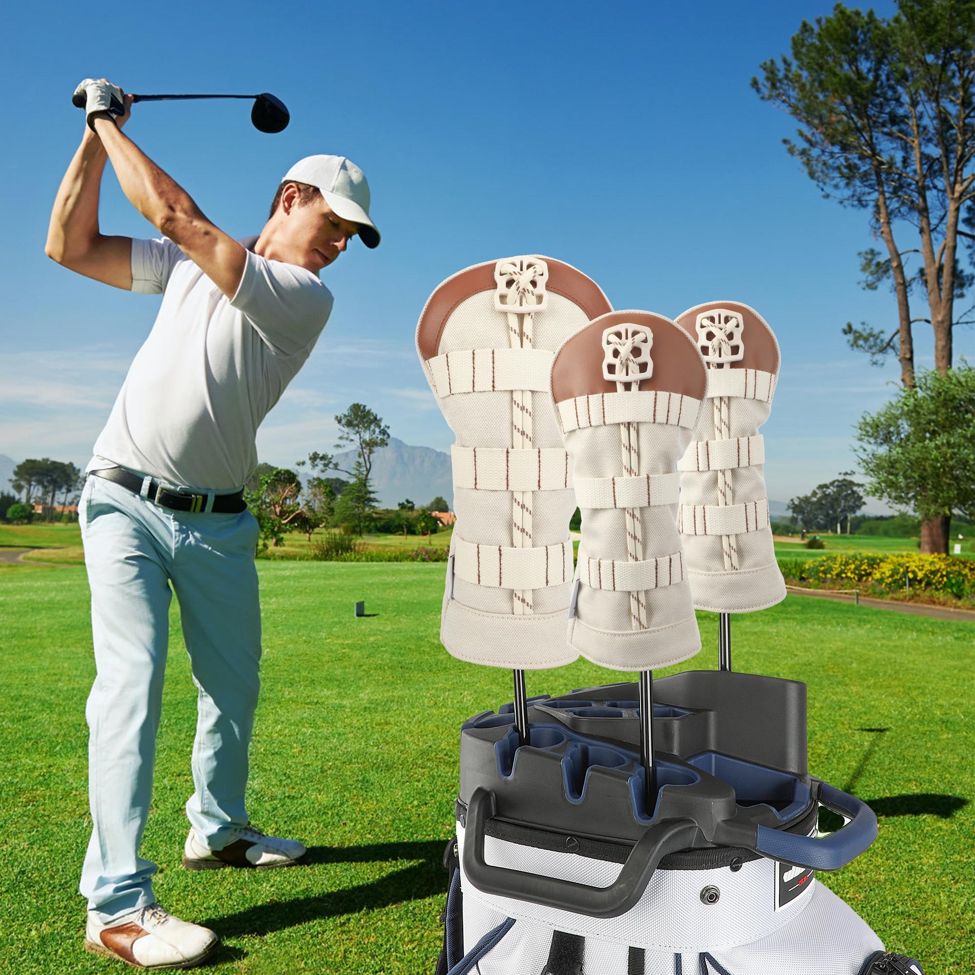 1 pc golf club cover,stylish minimalist and portable,can hold golf tees,suitable for drivers,fairway and hybrids,unisex golf head covers