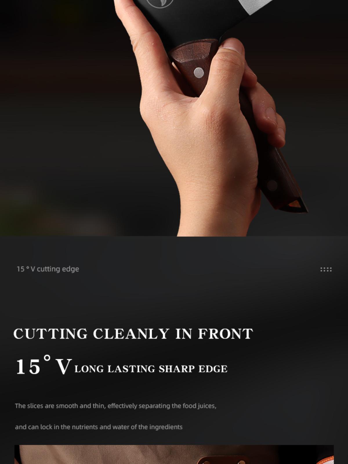 CRANEKIT Vegetable Knife - Ultra-Fast Sharp Chopping Knife for Vegetables, Bone, and All-Purpose Use in Kitchen