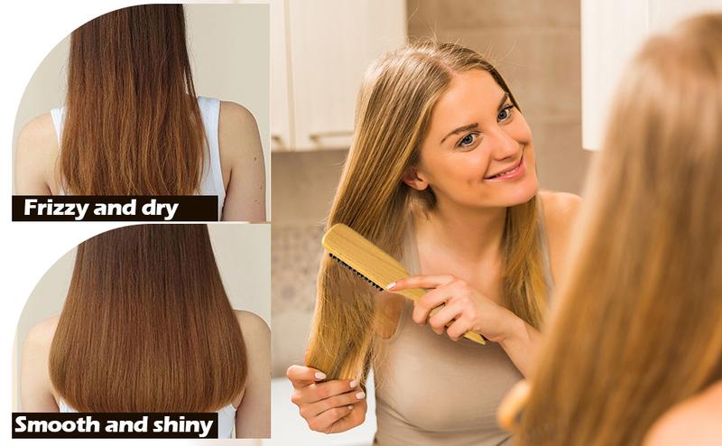 Goiple Boar Bristle Hair Brush for Sleek Ponytail Bun & Smoothing Baby Hairs - Soft Medium Brush for Men & Women, Wooden Design Goiple Boar Bristle Hair Brush for Sleek Ponytail Bun & Smoothing Baby Hairs - Soft Medium Brush for Men & Women, Wooden Design