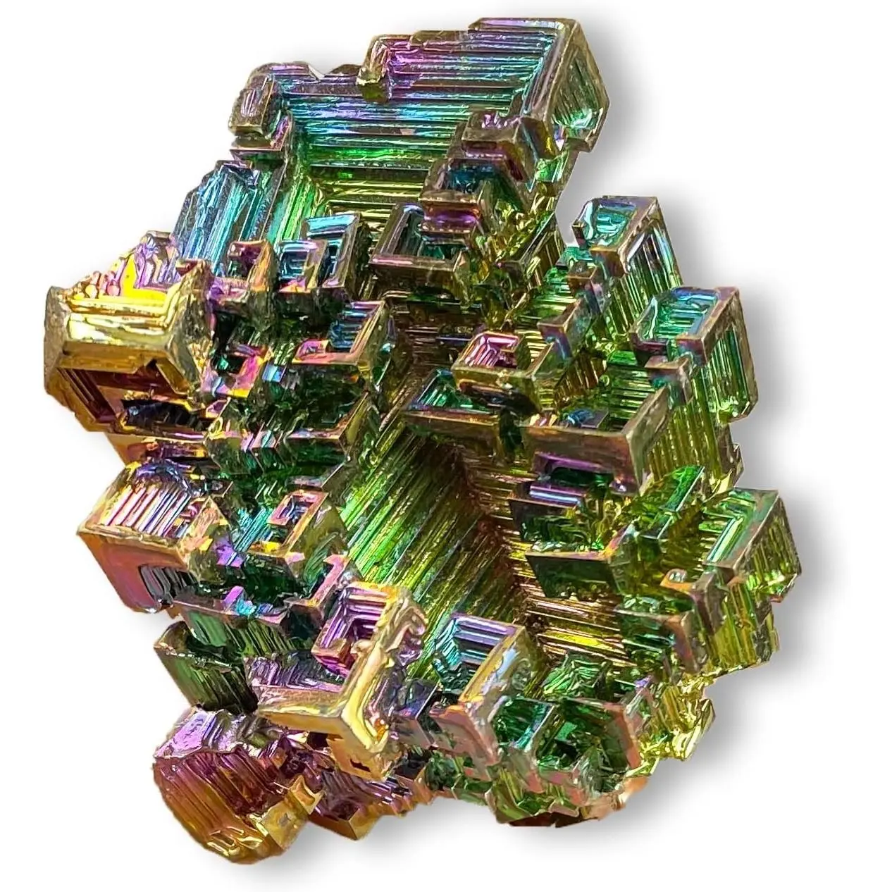 Natural Bismuth Ore, Rainbow Bismuth Metal Crystal, Crystal Gifts, Mineral Specimen, Home Decoration, Approx. 0.19-0.24 lbGift