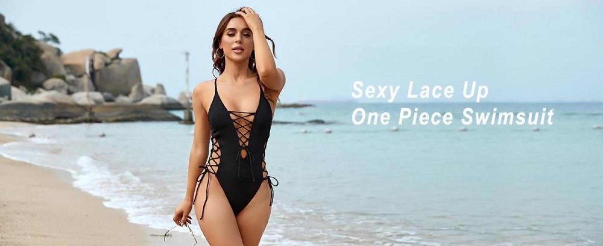 2026 Sexy Backless One-Piece Swimsuit for Women, Crisscross Tie Back Monokini, High Cut Bathing Suit, Multi-Color Swimwear