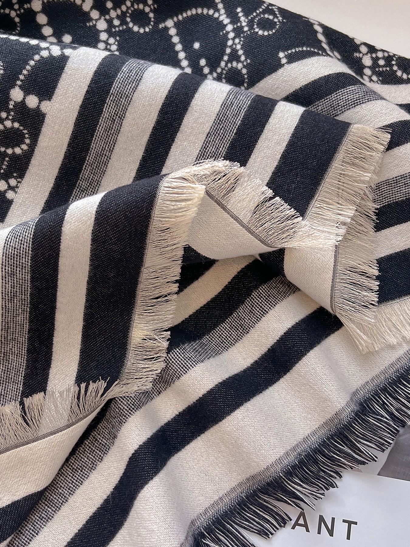 Women's Elegant Shawl Scarf, All-Over Print, Double-Sided Design, Warm Winter Outdoor Wrap, High-Quality Imitation Cashmere