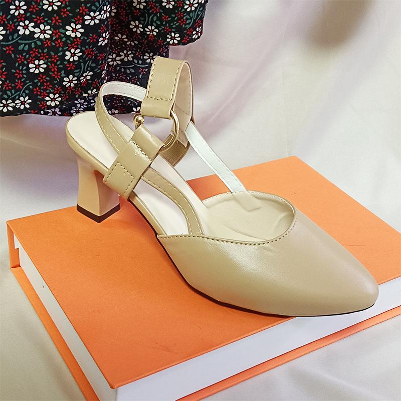 High Heeled Sandals Women Large Size Closed Toe Sandals Women Shoes Single Shoes Size 35 to 41