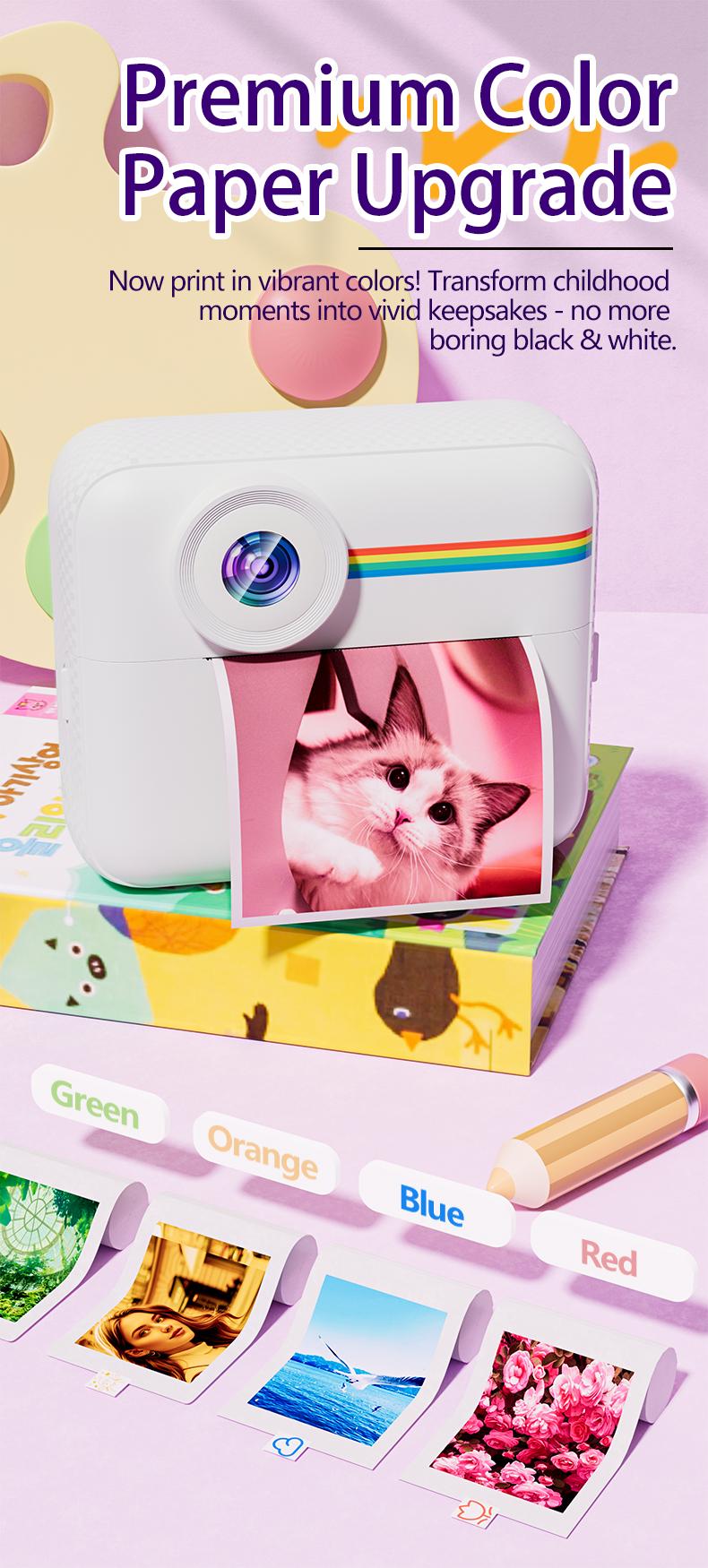 Kindercamera, 48 MP 2,4 inch scherm, instant camera met 32G-kaart