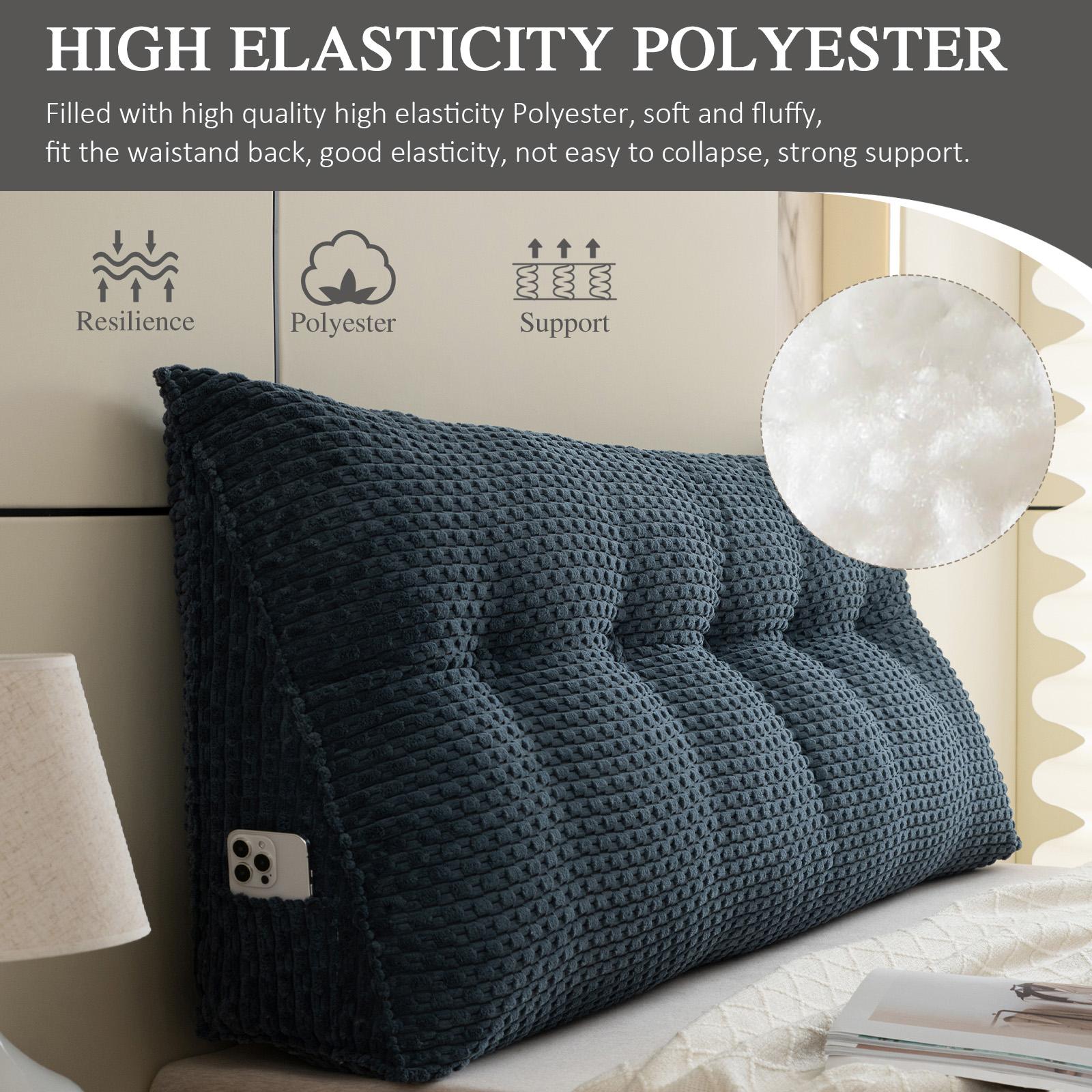 Headboard Wedge Pillow  Reading Bolster Pad Back Support Cushion couch bed rest velvet king size cotton  pillow