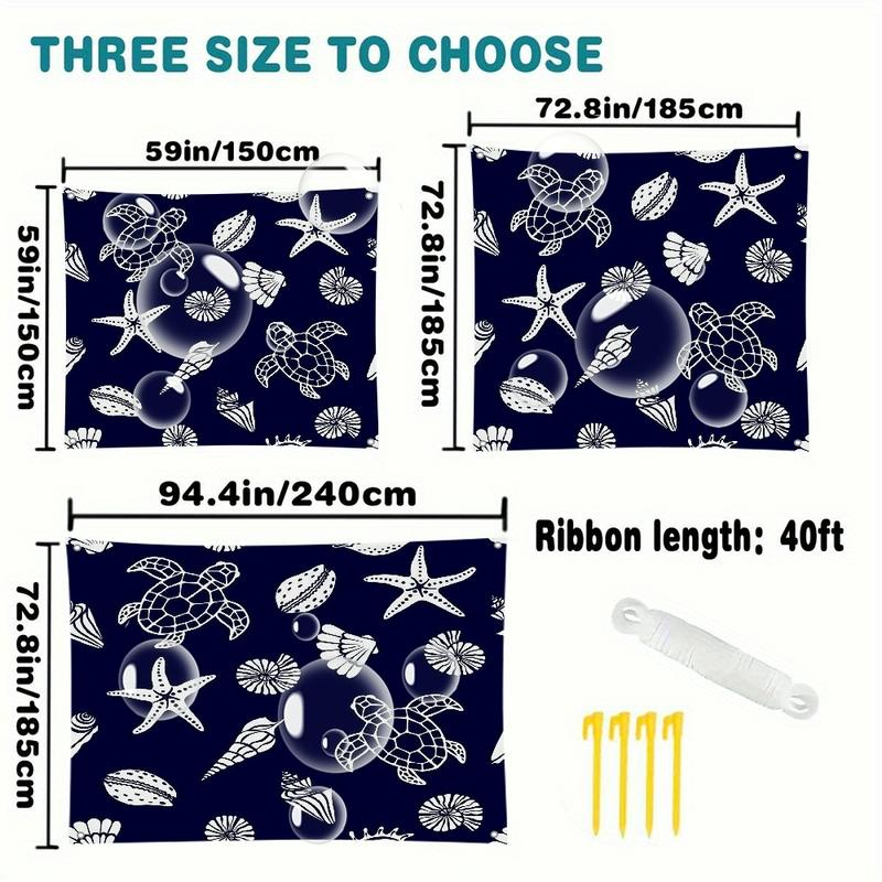 1 PCS Large Outdoor Sunshade Simple and fashionable design elements (8), 4 Fixation Ropes Included Washable for Outside Yard Camp Beach Faderesistant Material, Homeowners, Garden Lovers Beach Sun Shades, Beach Shade