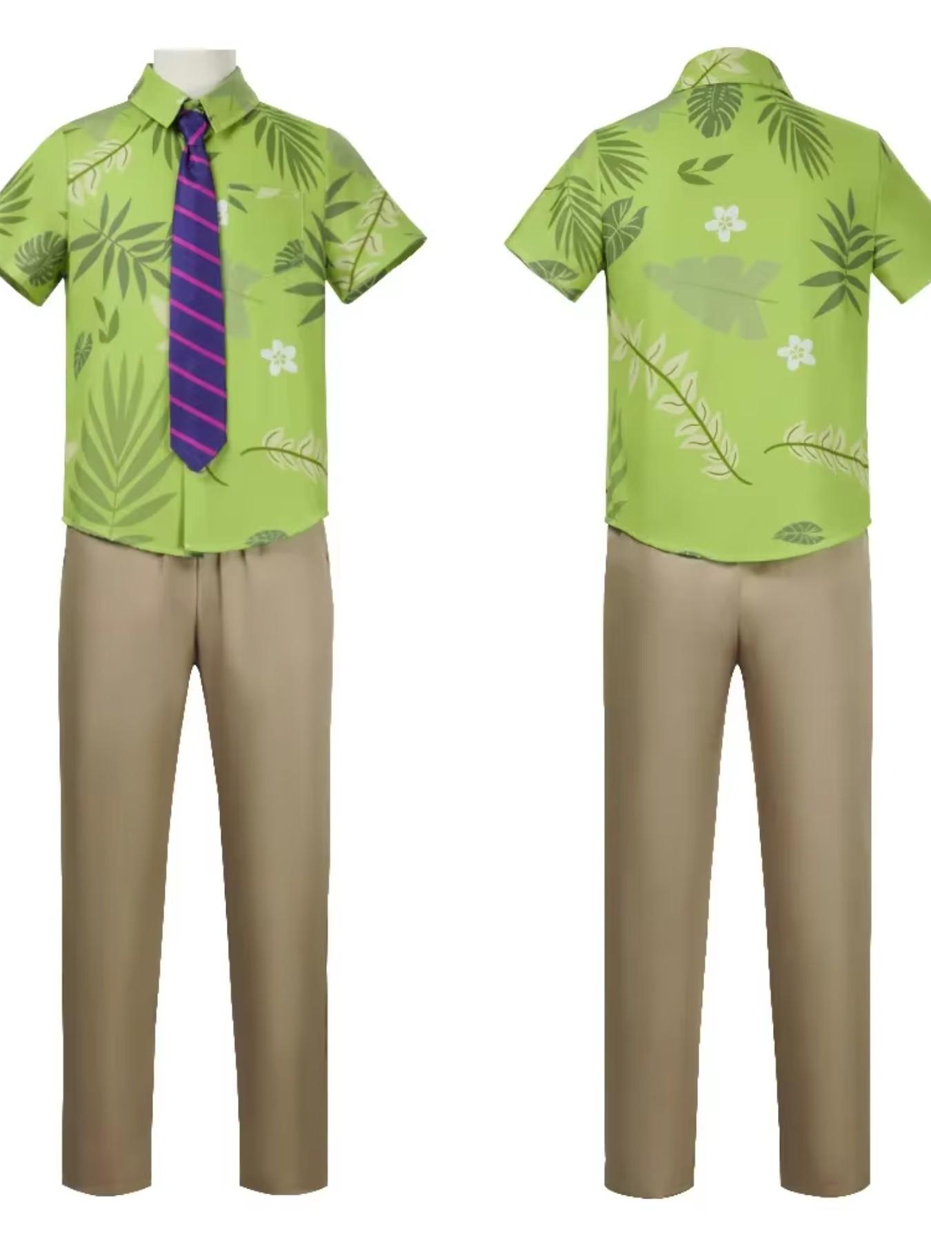 Zootopia Adult Nick Fox Officer Cosplay Costume, Shirt Jacket Outerwear, Daily Casual Suit, Slim-Fitting Cartoon Pattern
