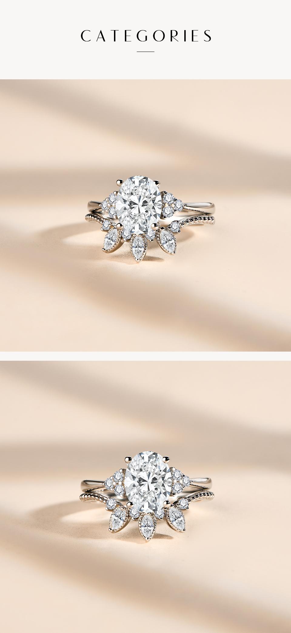 Oval Cut Synthetic Moissanite Ring 2Ct D Color VVS1 for Women Engegament Wedding Gift R082