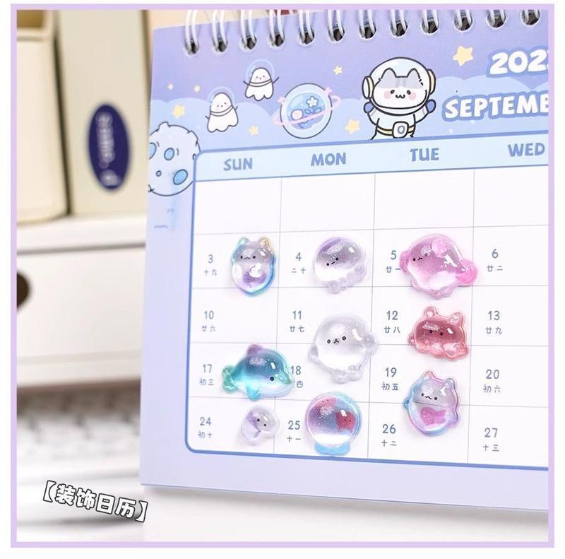 2-Pack) Bonbon Drop Stickers Selectable 3D Puffy Carton Animal Sticker Random Design Cute 3D Sticker Room Decor DIY Decorative Decal for Phone Case Water Cup Supplies Cellphone Smartphone Screen Protector Casing Cover Shockproof Protection Mini Protective