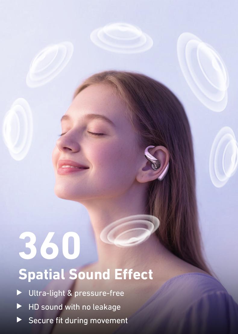 MINISO MS200 OWS Bluetooth Headset IPX5 Waterproof HIFI Sound Quality Charging Case 40 Hours Immersive High-quality Sound Effect Long-distance Connection Built-in Microphone