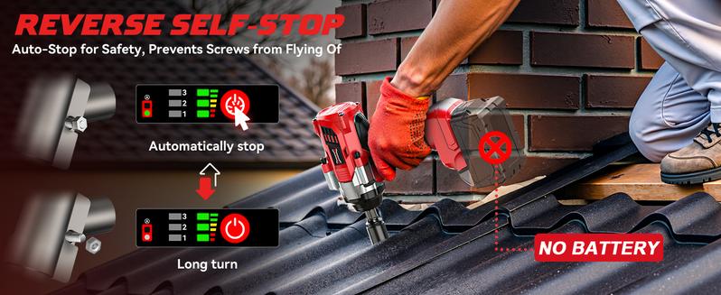 Brushless Impact Wrench 1/2 inch Compatible with Milwaukee 18V Battery (NO Battery!!), 1000Ft-lbs (1300N.m) High Torque Impact Gun, 4 Speed Modes Power Tools