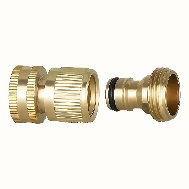 2 Quick Connect Hoses for Garden Faucet, Eu Standard Metal Material, Easy Connection Design, Compatible with 3/4 Inch Hose Fittings, Garden Hose Adapter, Garden Hose Connector, Water Hose Quick Connect