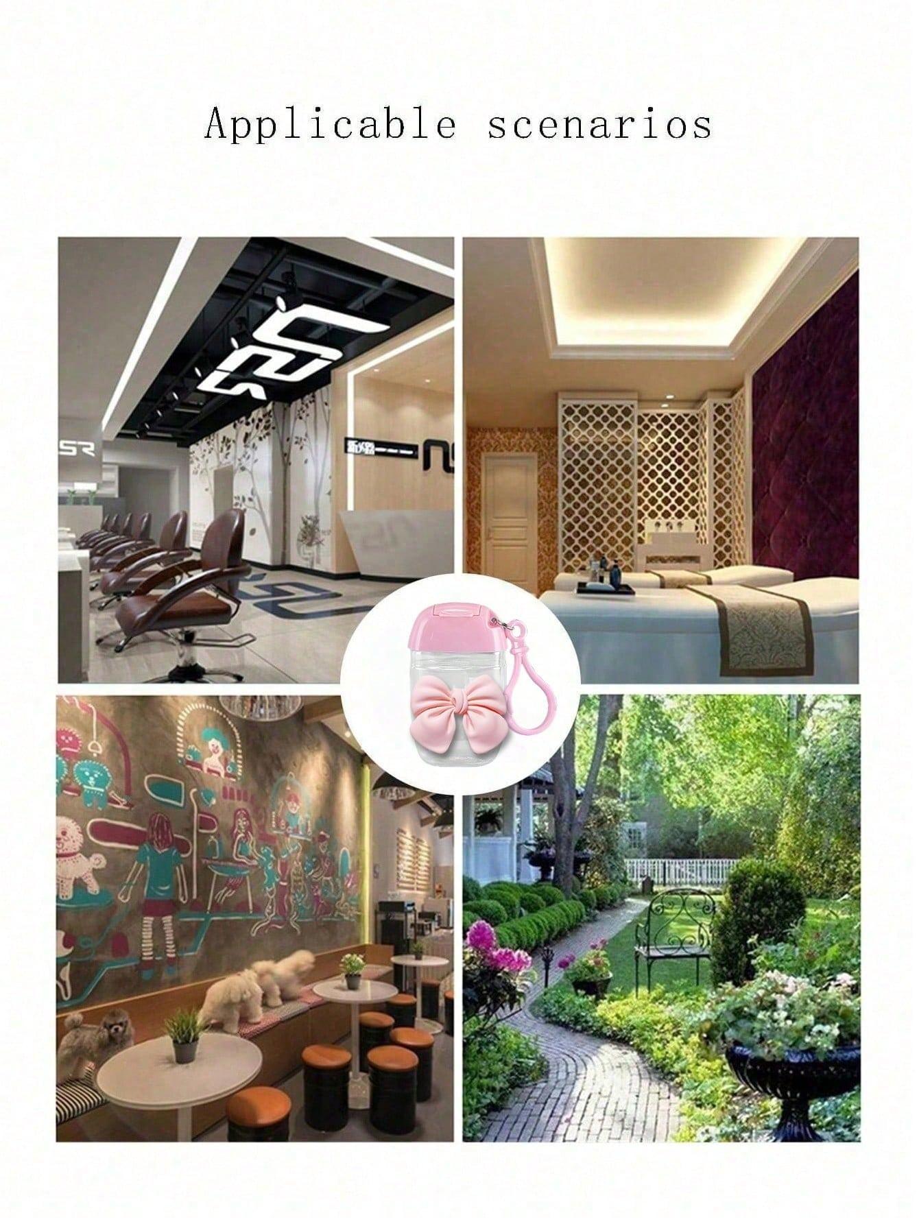 Transparent Empty Bottle 30ML with Bow, Travel Size, Keychain Hook, Flip Cover, Reusable, Portable, Refillable, Cosmetics Container