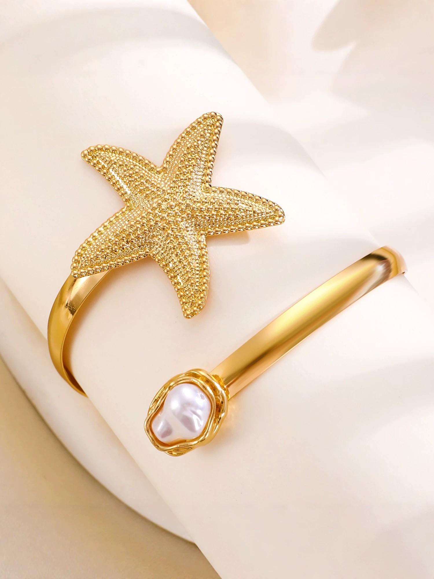 Oceanic Starfish Bracelet, Greek Style Vacation Accessory, Perfect for Long Dresses/swimsuits, Island Holiday Photo Prop, Gift for Friends/lovers