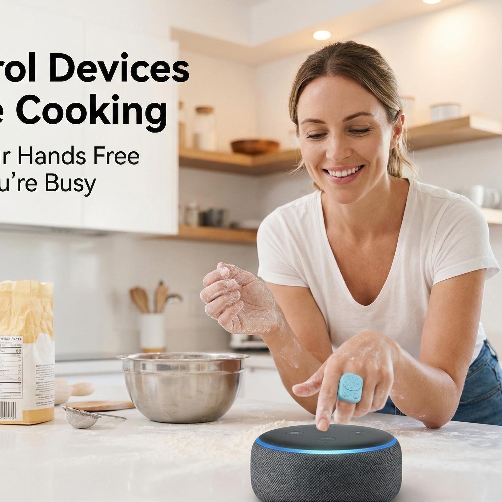 Multi-Function Ring Bluetooth-compatible Remote, Rechargeable Wireless Page Turner, Phone Camera Shutter Stabilizer, Compatible with iOS Android