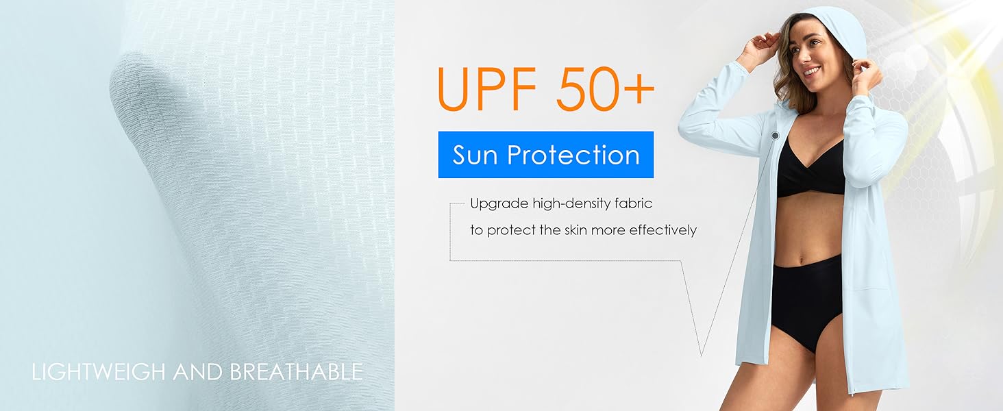G Gradual Women's UPF 50+ Sun Protection Swim Crochet Bikini Cover Up Hoodie Long Jacket SPF Lightweight Beach Cover Ups for Women SpringStatements