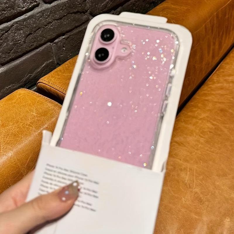 Transparent Glitter Phone Case for iPhone 17/16/15/14/13/12/11 Pro Max, High Aesthetic Multi-Color Protection Cover, Stylish and Durable