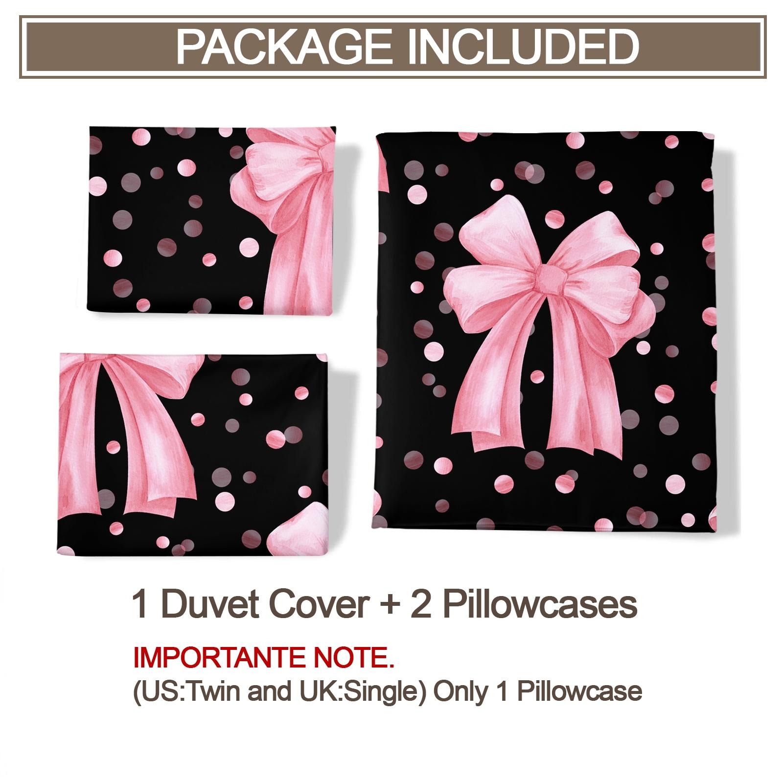 Dreamy Bow Pattern Bedding Set, Soft Durable Sheet Set Includes Pillowcases, Perfect Gift for Teens & Adults, Modern Bedroom Decor, Bed Sheet Sets