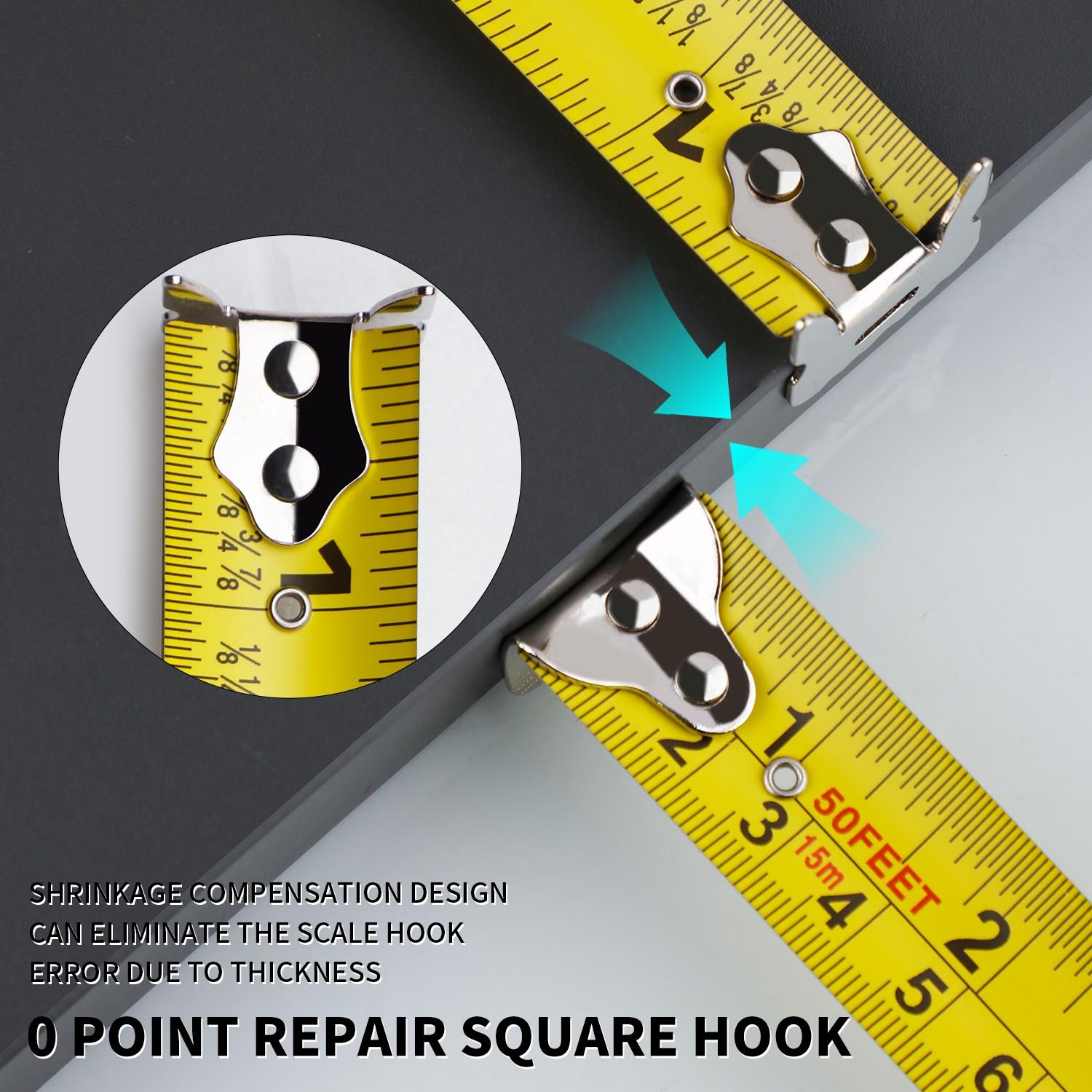 15m/50ft Handheld Steel Tape Measure, Dual Scale, Durable Steel Band, Adjustable Hook, Foldable Handle, Ideal for Construction & DIY, Portable Measuring Tool