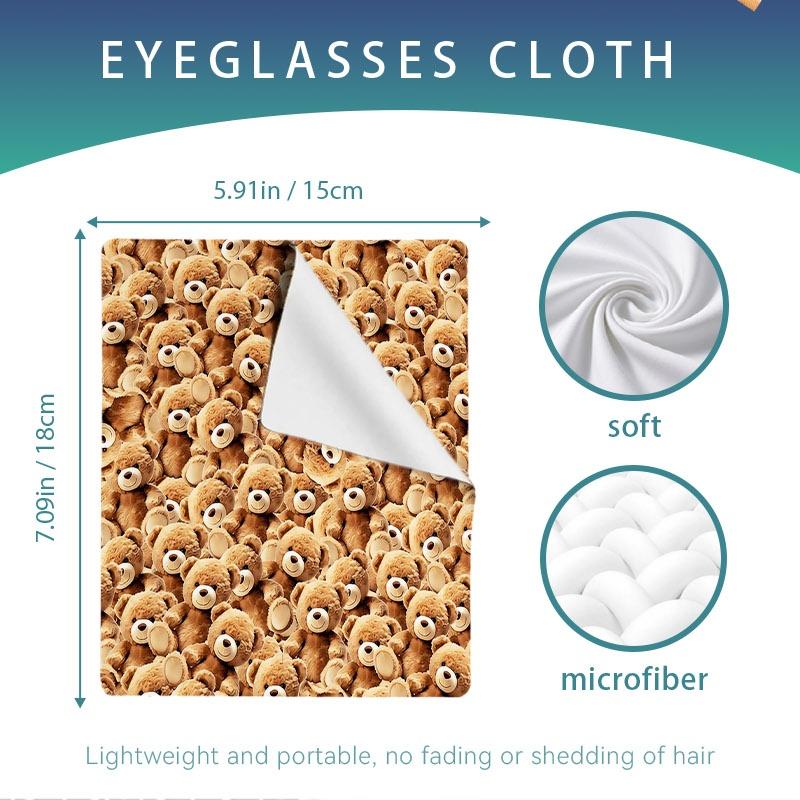 1/3/6/14pcs Teddy Bear Pattern Cleaning Cloth, Suitable For Lens & Glasses Cleaning, Multiple Specifications Available, Single - Sided, Soft Texture, Ideal For Home & Photography Use, Efficient Cleaning