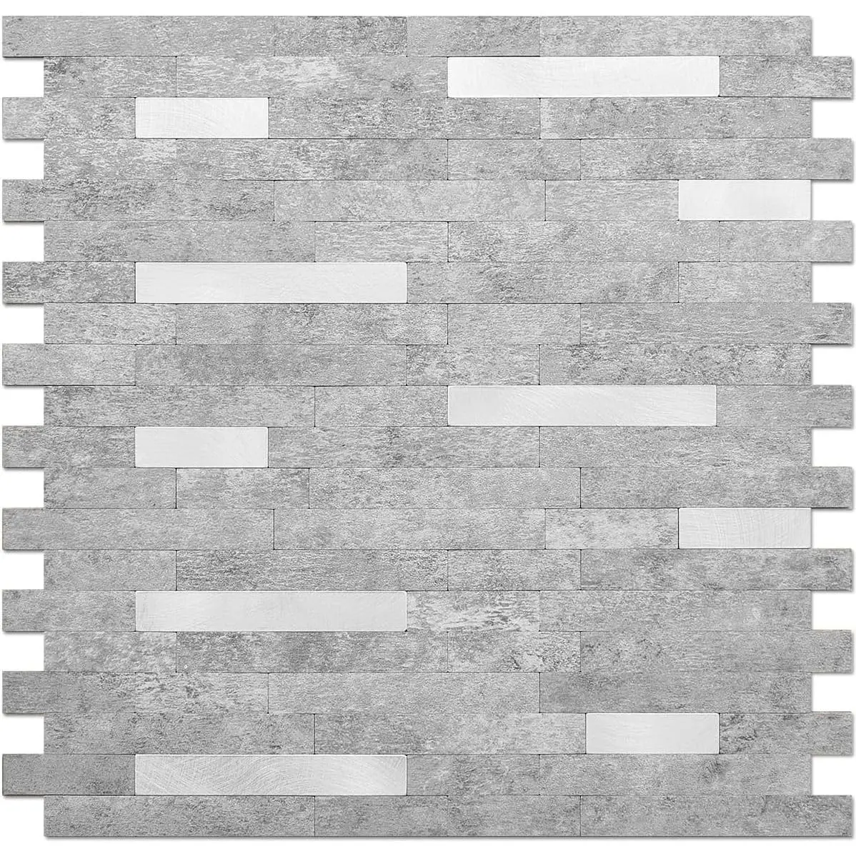 10 Sheets Peel and Stick Backsplash Wall Tiles, PVC Kitchen Backsplash Peel and Stick in Grey, 9.4 sq.ft