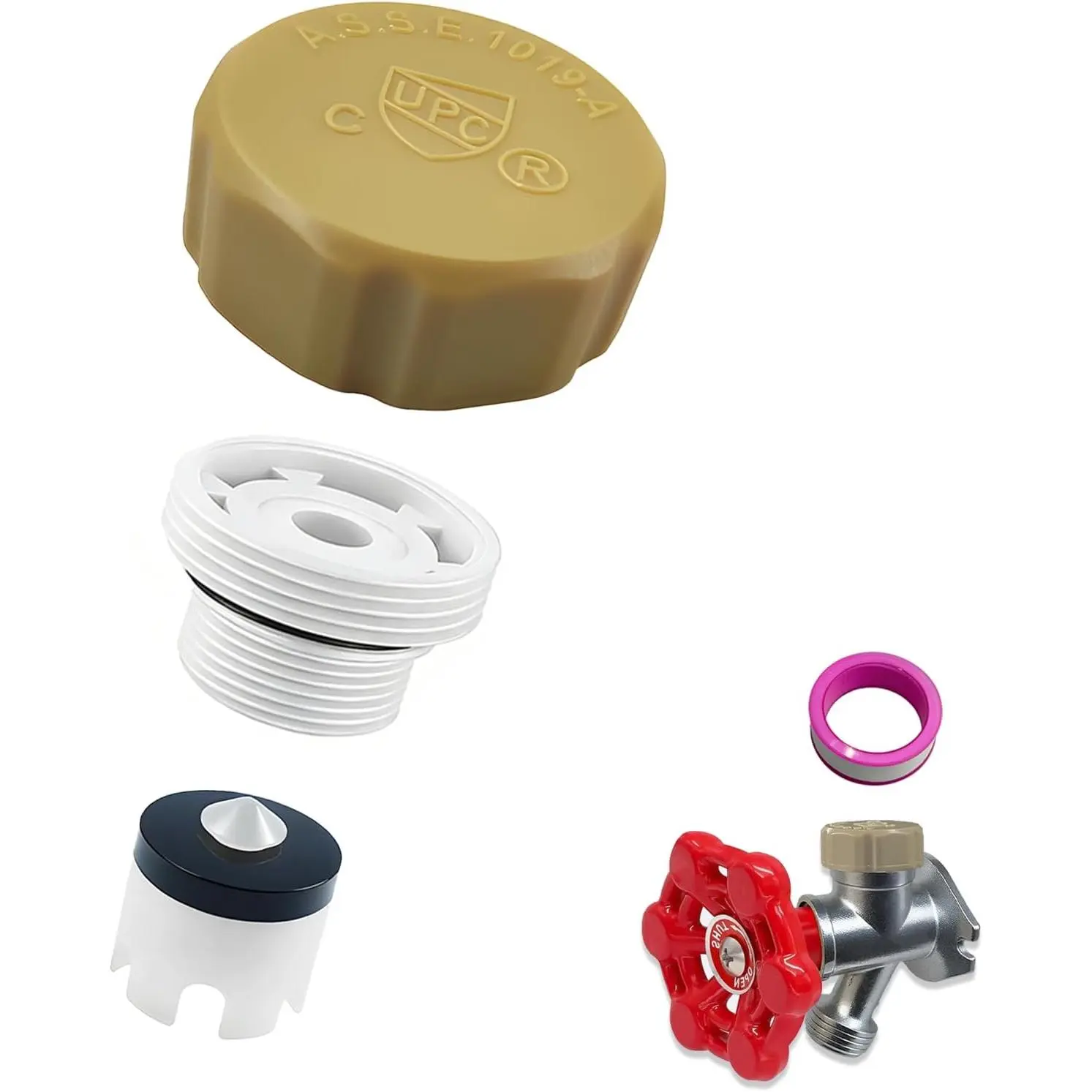 ASSE 1019-A Outdoor Faucet Repair Kit with Teflon Tape, Vacuum Breaker  Kit Anti-Siphon Frost-Free Hose Bib Sillcock Valve (1 Pack)