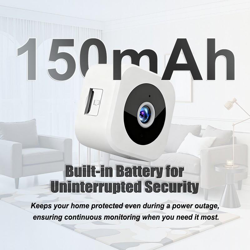 Wireless Security Camera, 2-Pack Rechargeable Indoor Cameras, Home Monitoring Camera, 480p HD, Motion Detection, Easy Setup, Alexa Compatible, Home/office Use