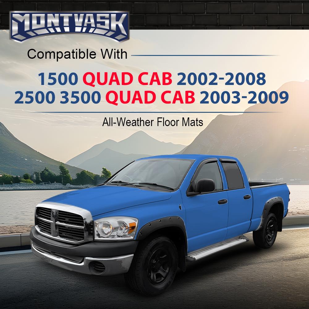 CROSSDESIGN TPE Floor Mats Liner Set All Weather TPE Rubber Waterproof Durable Fit For 02-09 Dodge Ram 1500 2500 3500 Quad Cab 3D Molded CROSSDESIGN TPE Floor Mats Liner Set All Weather TPE Rubber Waterproof Durable Fit For 02-09 Dodge Ram 1500 2500 3500 Quad Cab 3D Molded