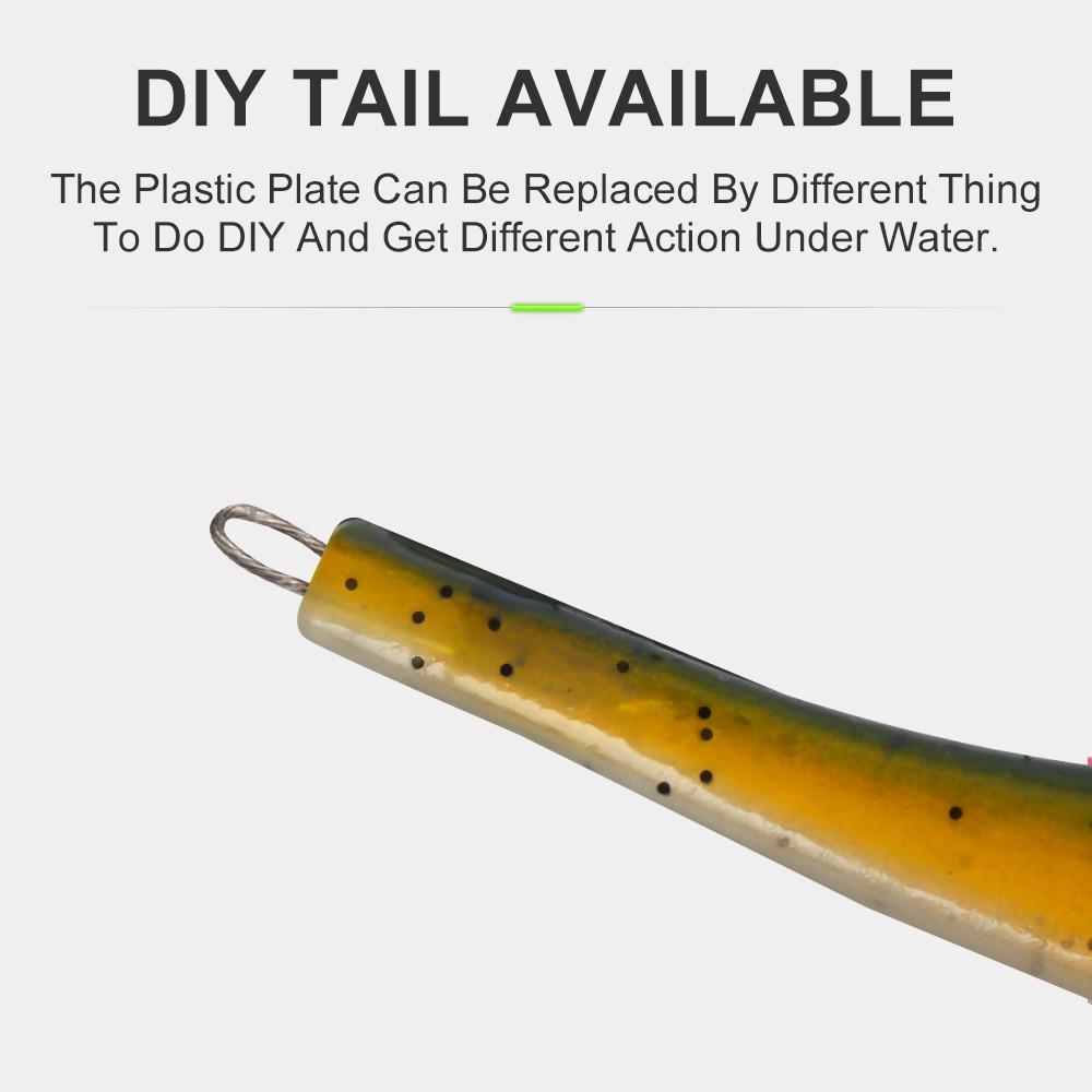 1pc Sinking Soft Bait with Replaceable Tail, Realistic Color Large Fishing Lure 47g/1.66oz 150mm/5.91in, Durable PVC Material Good Swimming Action Suitable For Bass, Trout, Pike For Fresh&Saltwater Fishing Fishing Lure Perfect Gift for Anglers