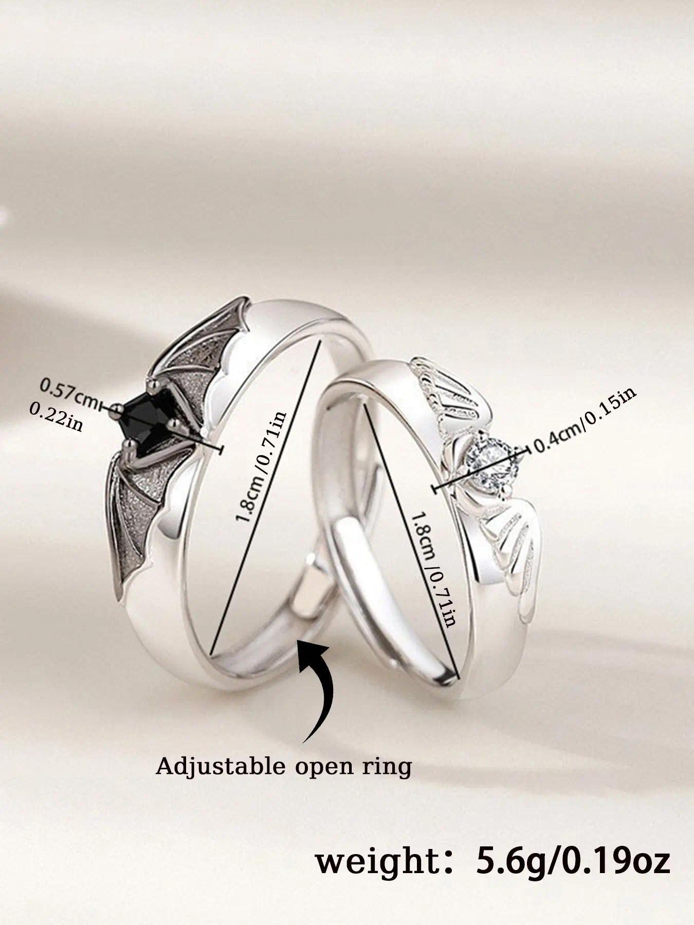 Angel & Devil Couple's Promise Ring Set — Matching Rings and Necklaces. Uniquely Designed, Making It the Perfect Gift for Girlfriends, Boyfriends, and Lovers—Ideal for Valentine's Day, Christmas, or as a Romantic Present for Her.