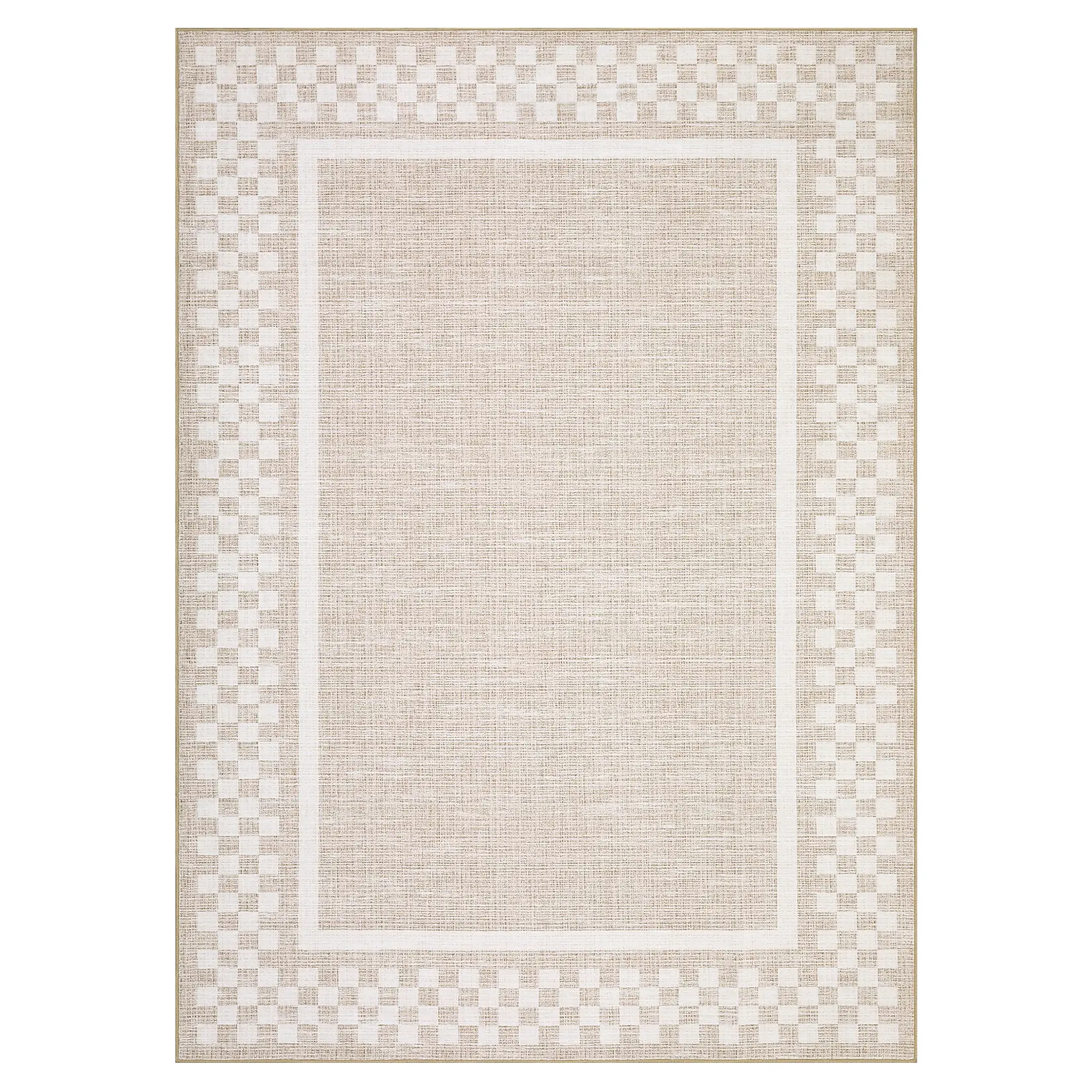 Modern Checkered Area Rug – Soft Low Pile, Washable, Non-Slip, mark Resistant Carpet – Perfect for Living Room, Bedroom, Office – Minimalist Design