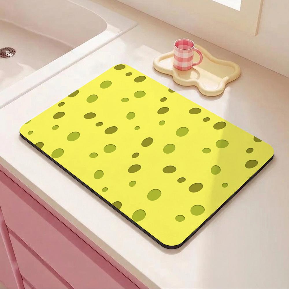 Funny S-SSpongeBob SquarePantsS Floor Mat Eco Friendly Diatomite Antibacterial Odor Resistant Floor Mat Super Absorbent Quick Drying Non Slip Washable Bath Rug for Kitchen Bathroom Shower Home Decor