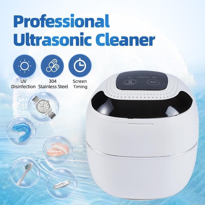 Ultrasonic Dental Retainer Cleaner, 45khz Ultrasonic Wave Technology, Three Cleaning Modes, Digital Timer Function, Capacity 180ML