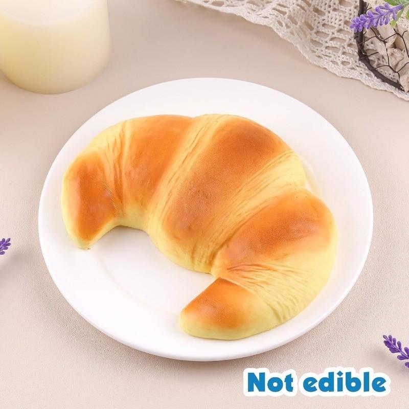 Anboor Slow Rising Squishies Toys for Kids, Bread Squishys Foam Food Croissant, Jumbo Big Stress Squishes, Cute Giant Squeeze Toy