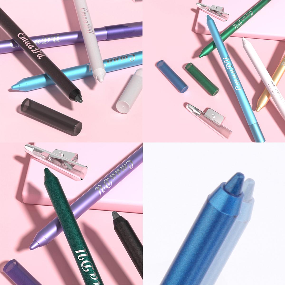 CmaaDu 12-Color Eyeliner and Lip Liner Set, 12-Piece Easy-Color Eyeliner Pencil Bundle, Multi-Use Lip and Eye Makeup Tool for Women and Girls