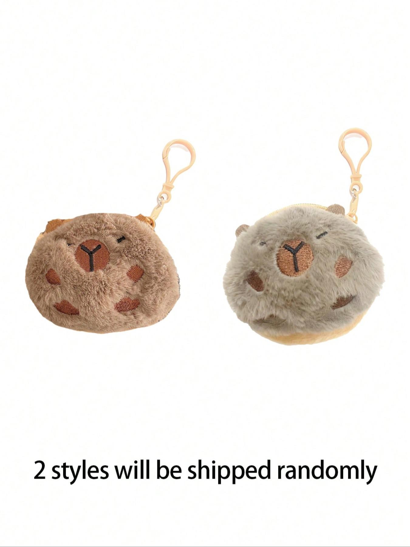 Cute mini plush coin purse, suitable for students, and can also be used as a portable earphone case or a plush backpack accessory. A plush coin purse perfect for storing earphones and lipstick, ideal as a holiday gift or a creative small gift.