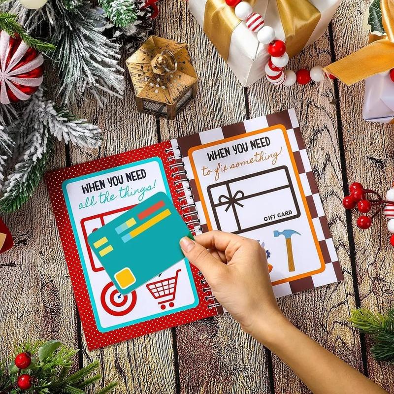 1pc DIY Spiral-Bound Christmas Holiday Gift Card Album with Surprise Pages, Card Keeper, Christmas-Themed Gift Planner Notebook