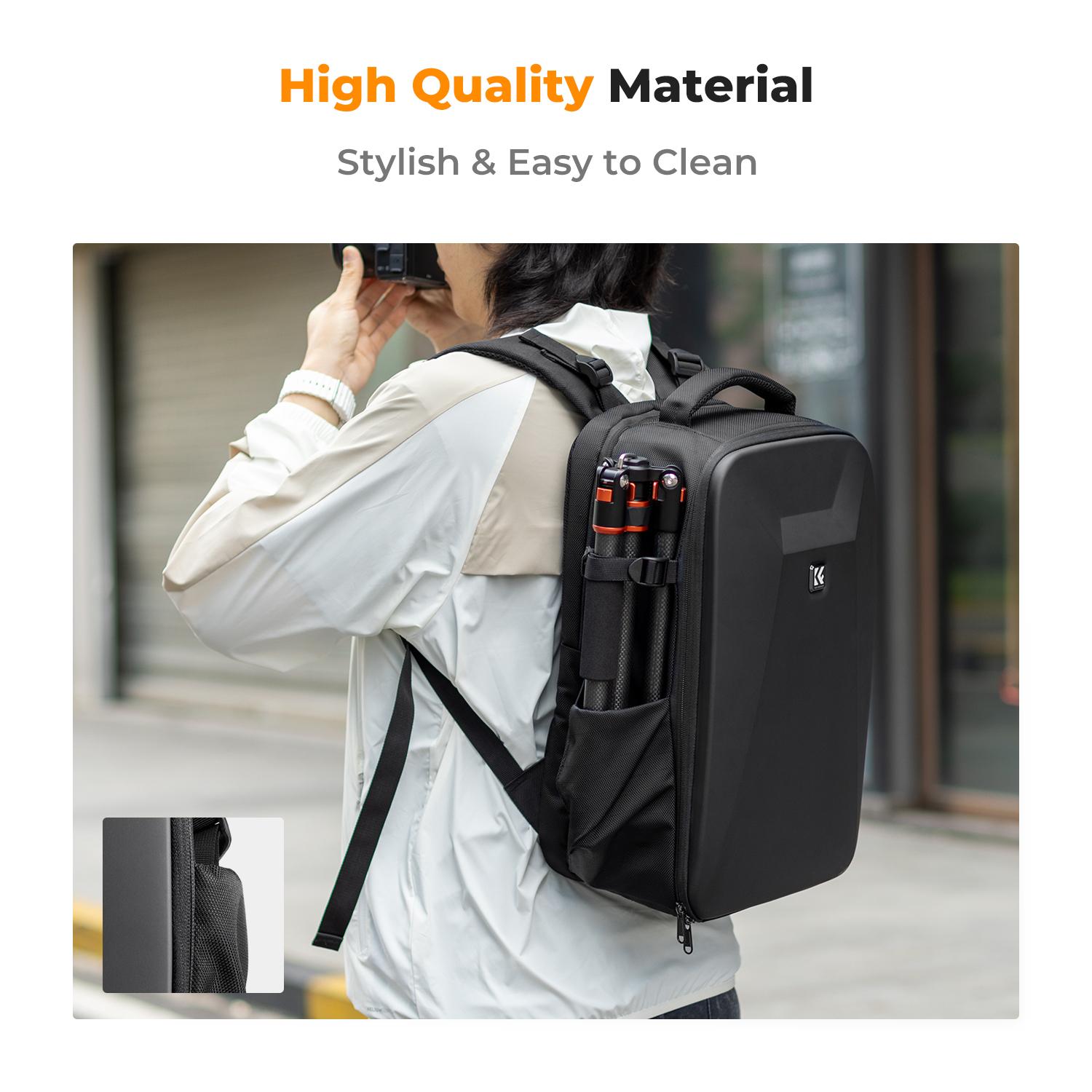 【K&F CONCEPT】Camera Backpack,Hardshell Photography DSLR Camera Bag with 15-15.6 Inch Laptop Compartment Waterproof Hard Shell Camera Case Compatible with Canon/Nikon/Sony/DJI Mavic Drone