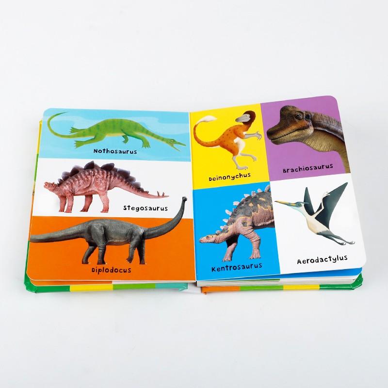 Dinosaur Theme English Word Picture Book First 100 Dinosaurs, Round Corner Board Design, Interactive Learning & Reading Aid, Preschool Learning Book