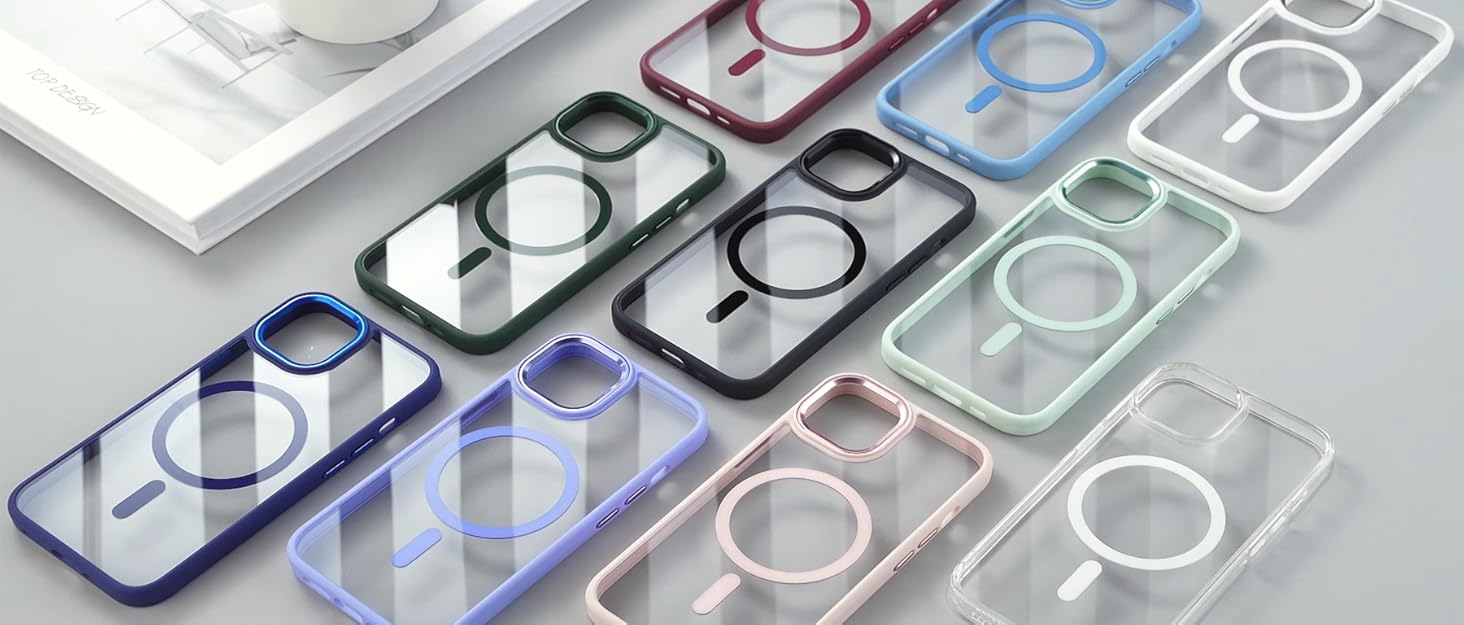 Magnetic for iPhone 15 Case, [Compatible with MagSafe] [Military-Grade Protection] Crystal Clear Hard Back&Soft TPU Frame Shockproof Protective case for iPhone 15.(Pink)