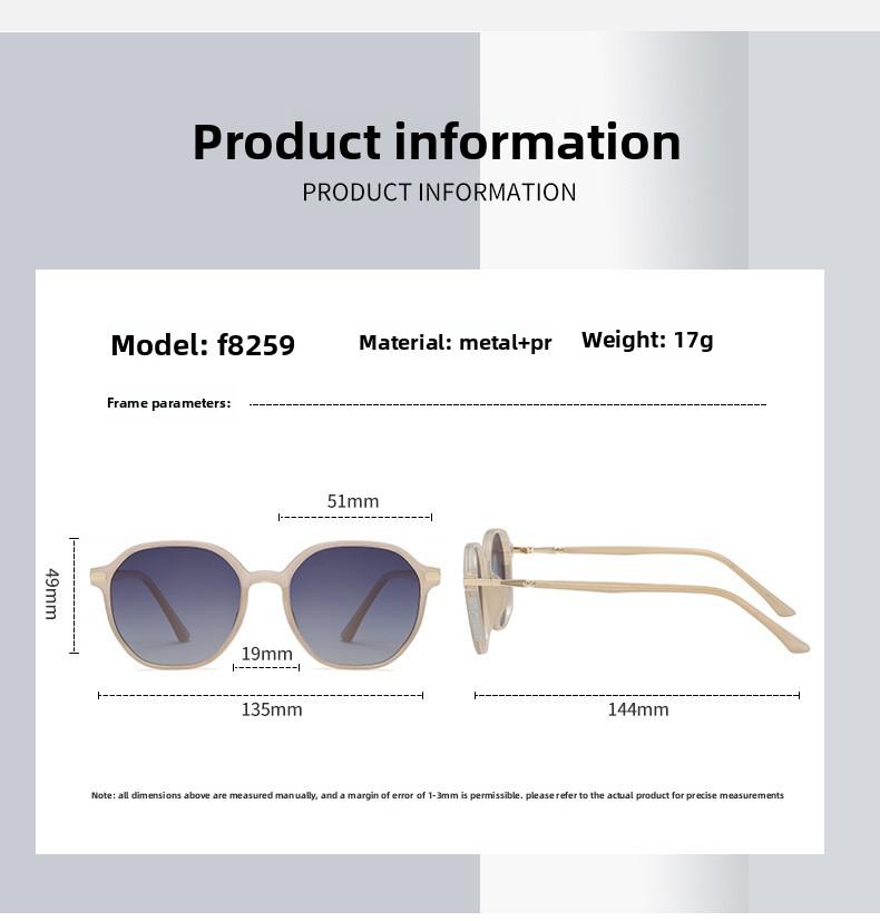 Ultra-light small frame sunglasses for women's high-end sense UV protection, big face and thin trend polarized sunglasses, hiking glasses, cycling glasses