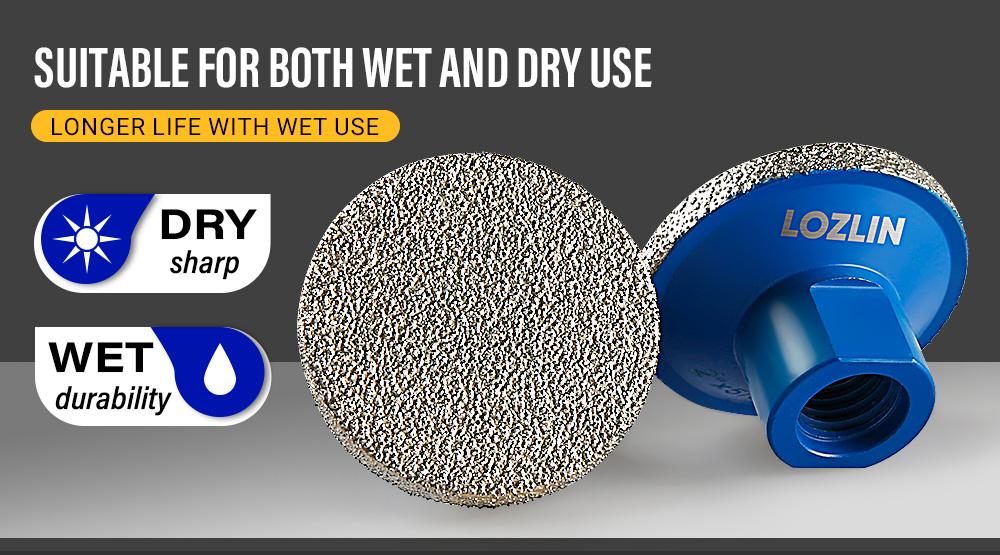 LOZLIN 2" Diamond Flat Grinding Disc - Countertop Joint & Edge Grinding for Quartz, Marble, Tile, Lippage Elimination - 5/8-11 Angle Grinder Mounted Stone Tool